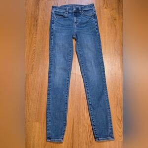 American Eagle Next Level Stretch High-Rise Blue Denim Jeggings Women's Size 0